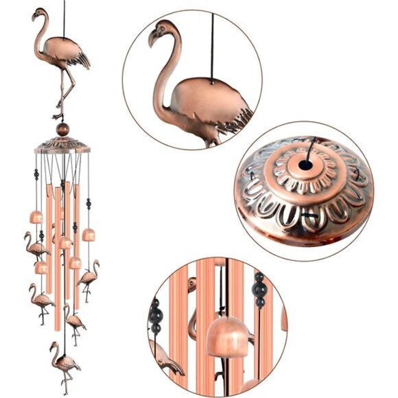 JOBOSI Flamingo Wind Chimes, Gifts for mom Women Grandma Friends Mother, - Picture 6 of 8